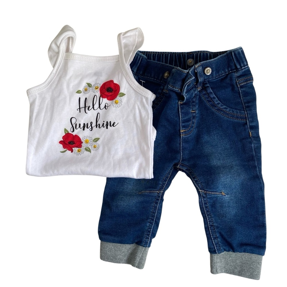Baby Girl Bundle 3–6 Months Onesies & Cat & Jack Jeans